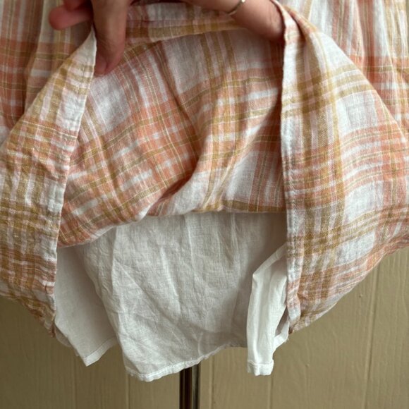 American Eagle Linen Blend Cutout Plaid Boho Mini Sundress NEW - Picture 8 of 15